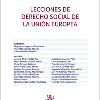 Lecciones de Derecho Social de la Unión Europea