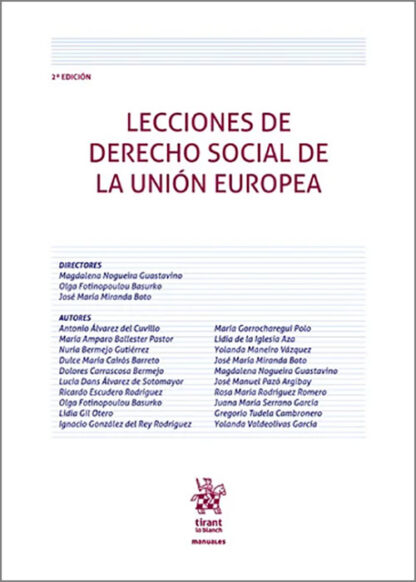 Lecciones de Derecho Social de la Unión Europea