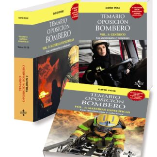 Pack Temario Oposición Bombero 3 volúmenes. Temario con cuestionarios y soluciones