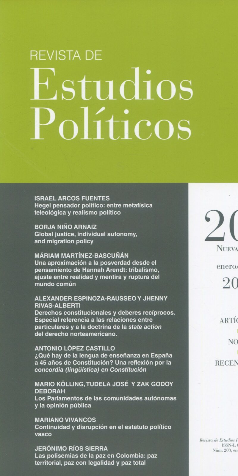 Revista de Estudios Políticos Nº 203