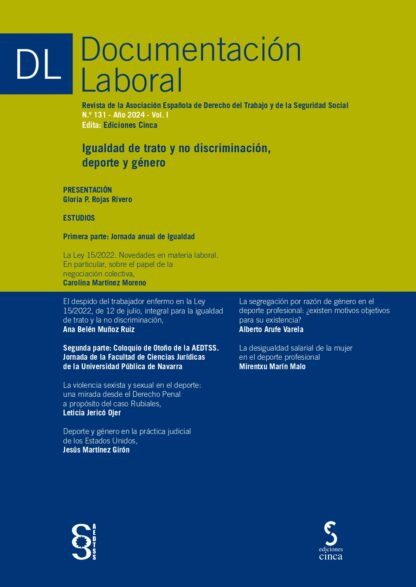 Documentación laboral, 131 Año 2024 - Vol. I Igualdad de trato y no discriminación, deporte y género