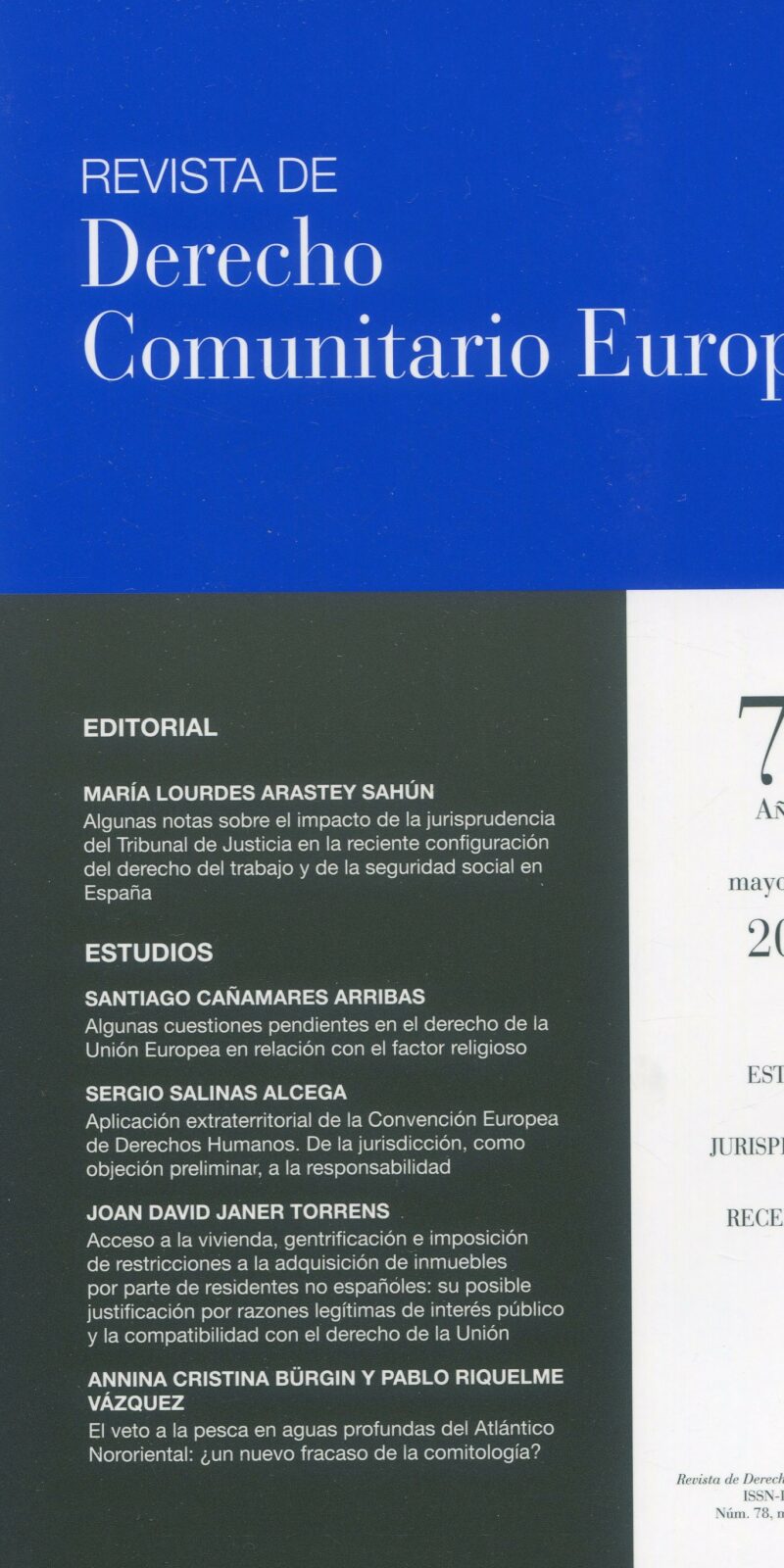 Revista de Derecho Comunitario Europeo Nº 78 / 9772421138402