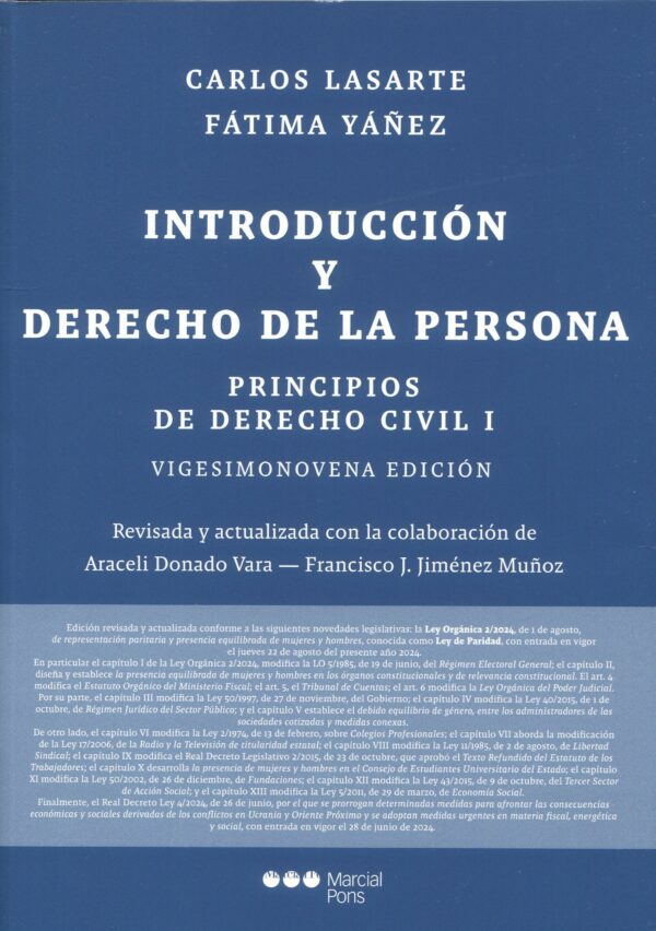 Principios de derecho civil I / 9788413818047 / C. LASARTE