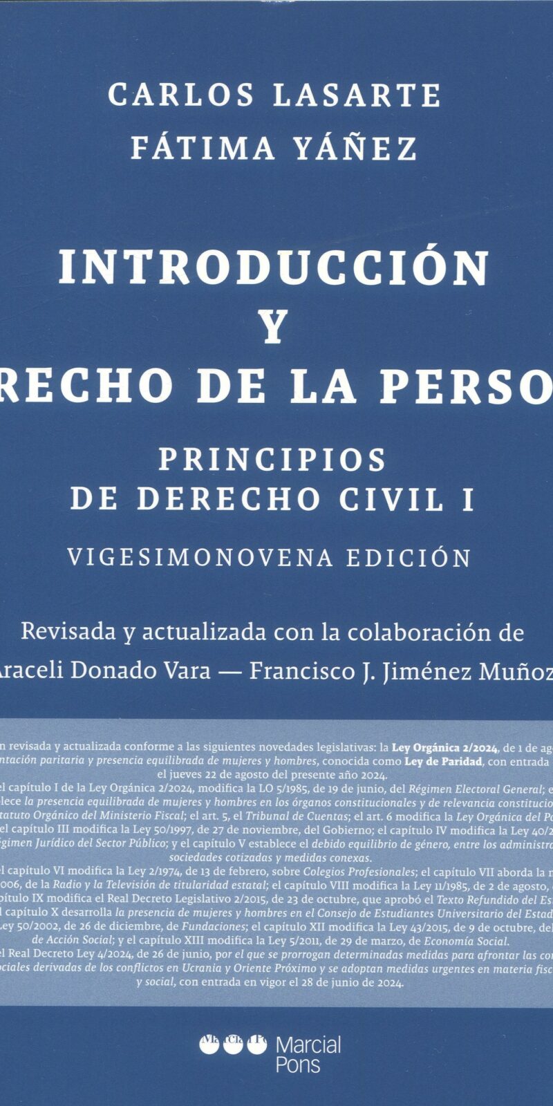 Principios de derecho civil I / 9788413818047 / C. LASARTE