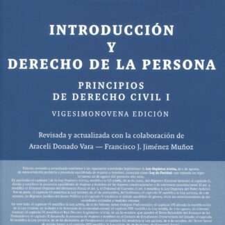 Principios de derecho civil I. Introducción y derecho de la persona 2024