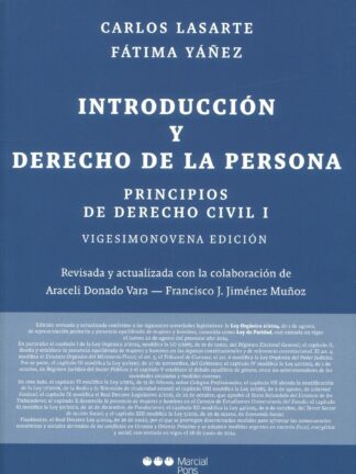 Principios de derecho civil I. Introducción y derecho de la persona 2024