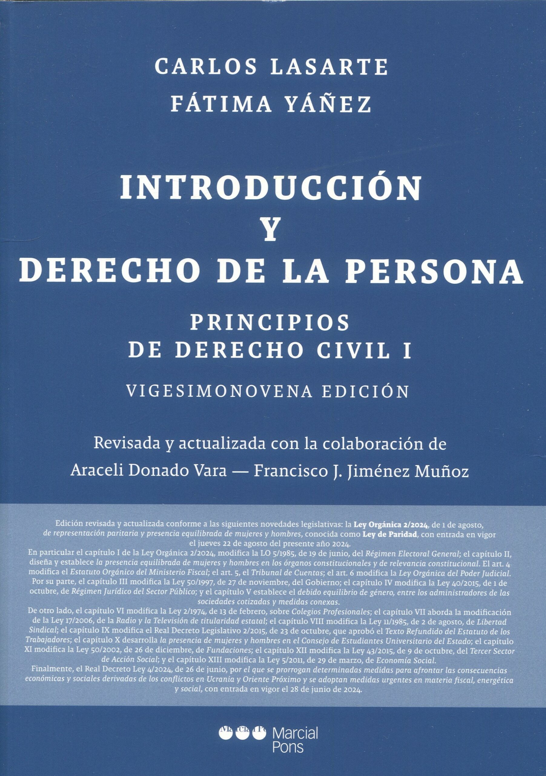 Principios de derecho civil I / 9788413818047 / C. LASARTE