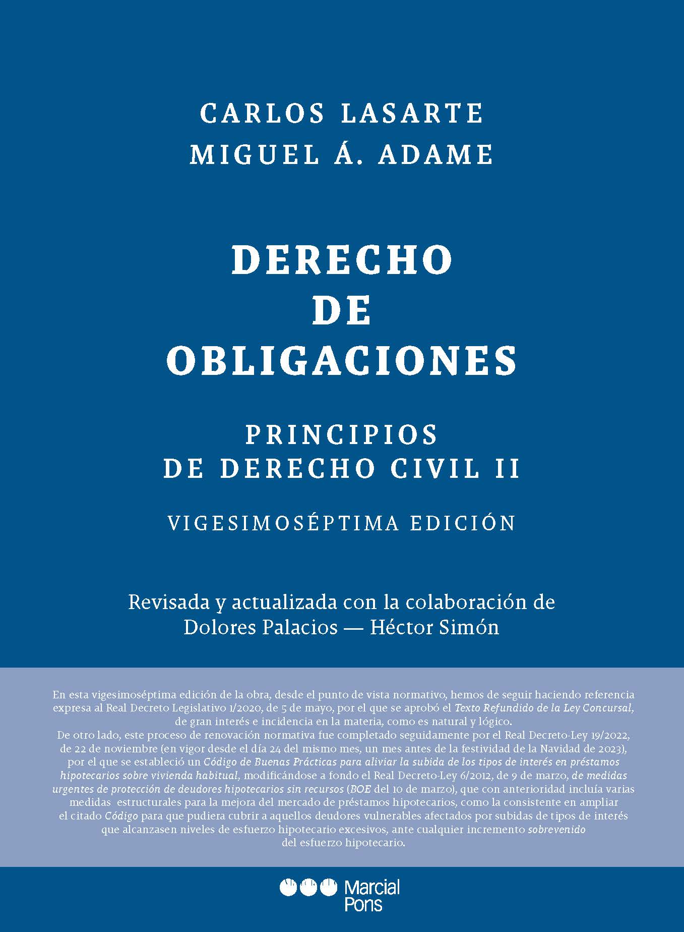 Principios de derecho civil II / 9788413818054 / C. LASARTE