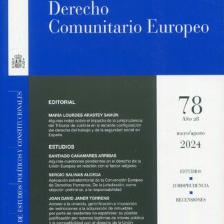 Revista de Derecho Comunitario Europeo 2025 Nº 80, 81 y 82. Periodicidad Cuatrimestral