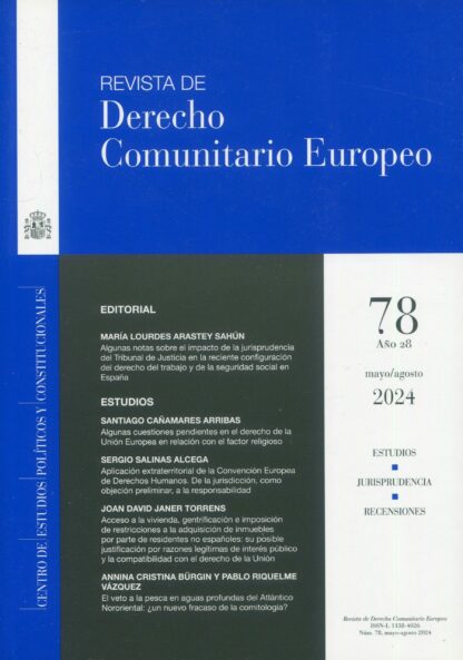 Revista de Derecho Comunitario Europeo 2025 Nº 80, 81 y 82. Periodicidad Cuatrimestral