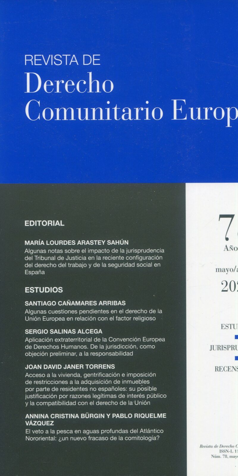 Revista de Derecho Comunitario Europeo 2025