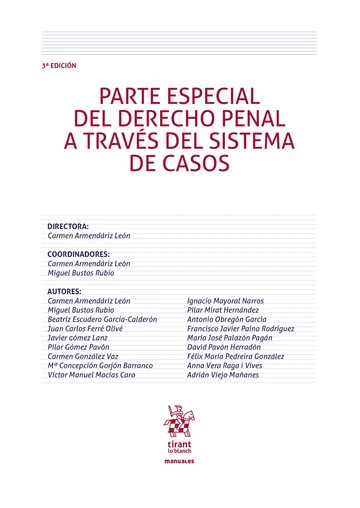 Parte especial Derecho Penal / C. Armendáriz/ 9788410952706