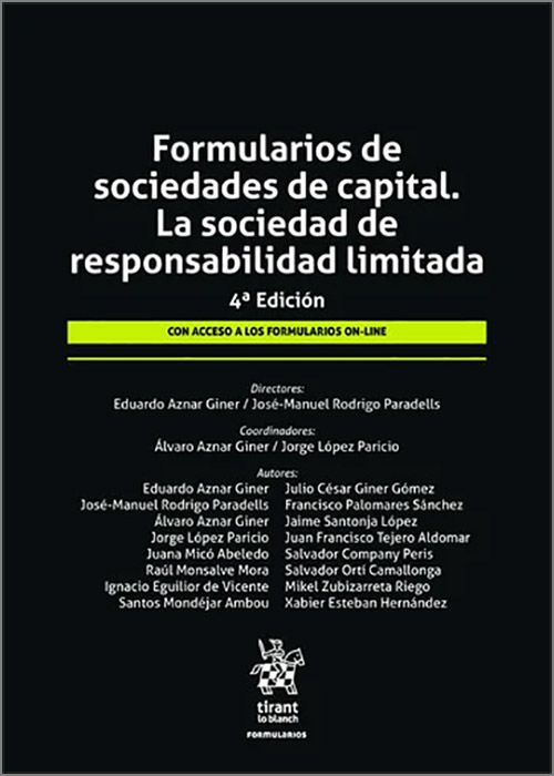 Formularios sociedades de capital / E, Aznar/ 9788410957237