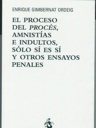Proceso del procés, amnistías e indultos, sólo sí es sí y otros ensayos penales