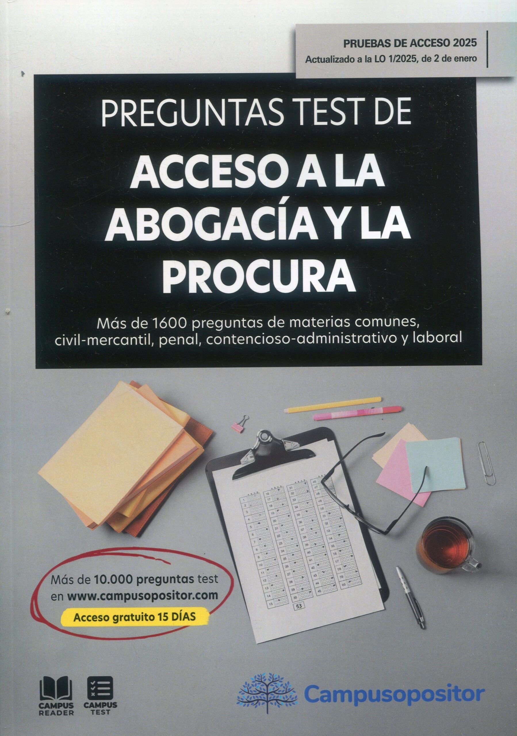 Preguntas test acceso abogacía / 9791387698058