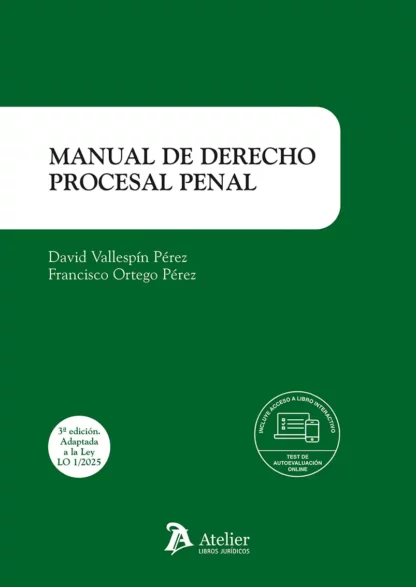 Manual de derecho procesal penal / Villaespín/ 9791387867249